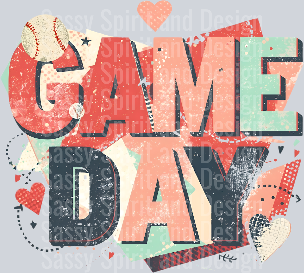 GAME DAY BASEBALL DISTRESSED