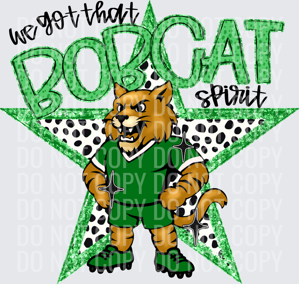 KayndiDesigns 09.26 We Got That Spirit Bobcat Green