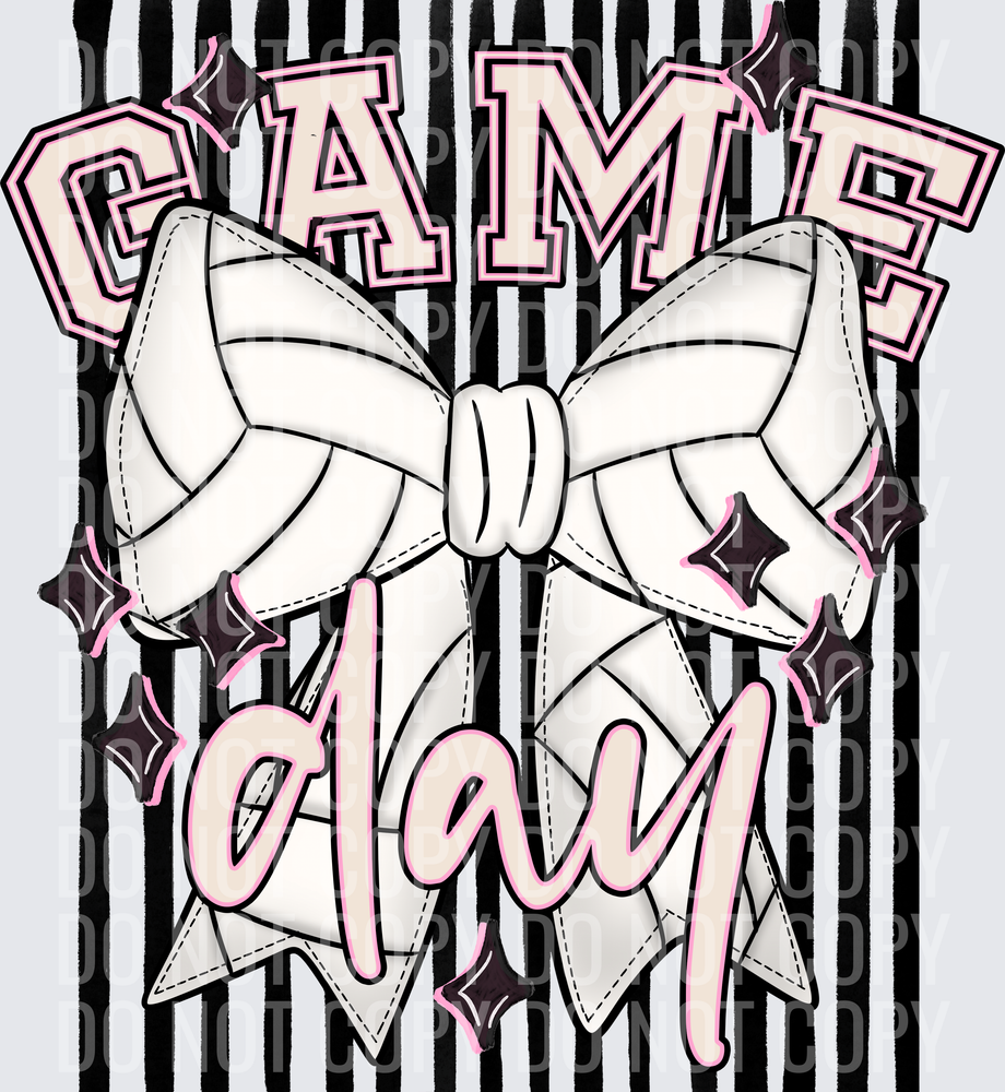 KayndiDesigns 05.26 Game Day Volleyball Bow Black