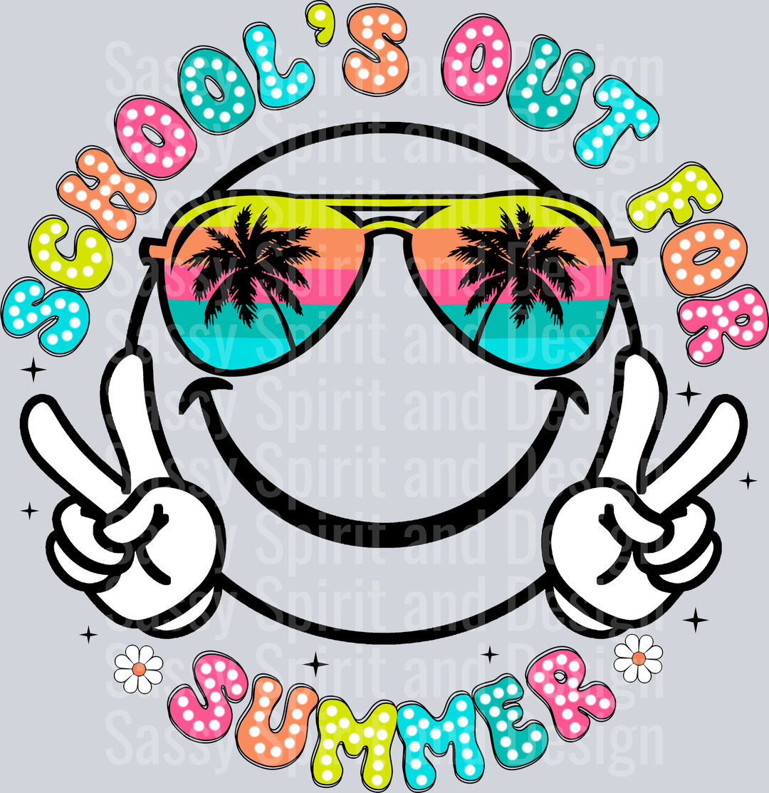 School's Out For Summer Smiley Peace