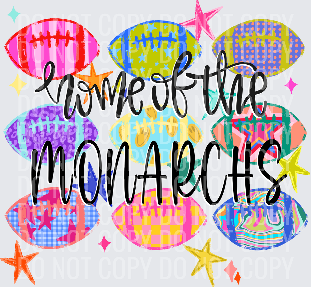 MONARCHS Neon Football Collage