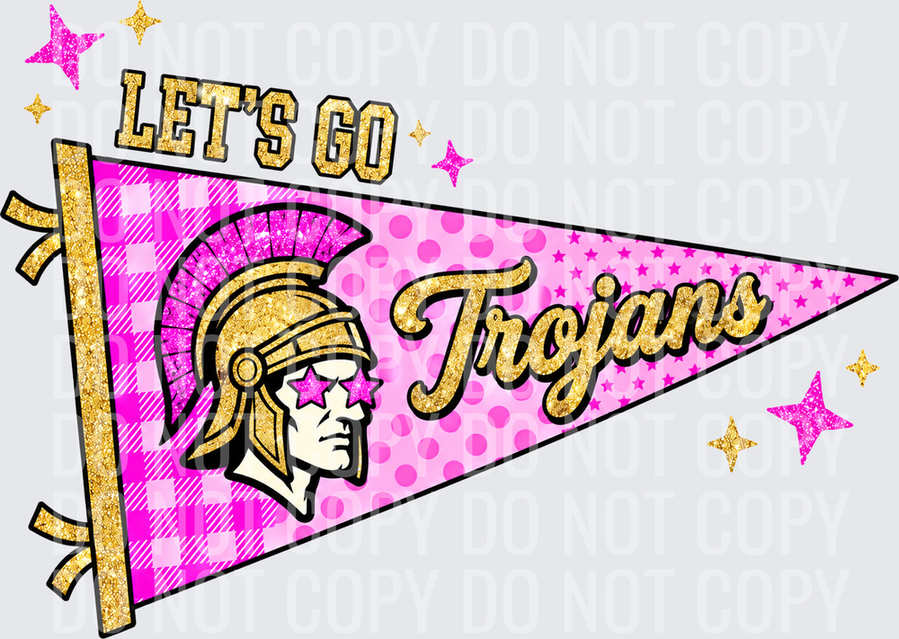 Cheerful Trojan spirit pennant design_print_300dpi