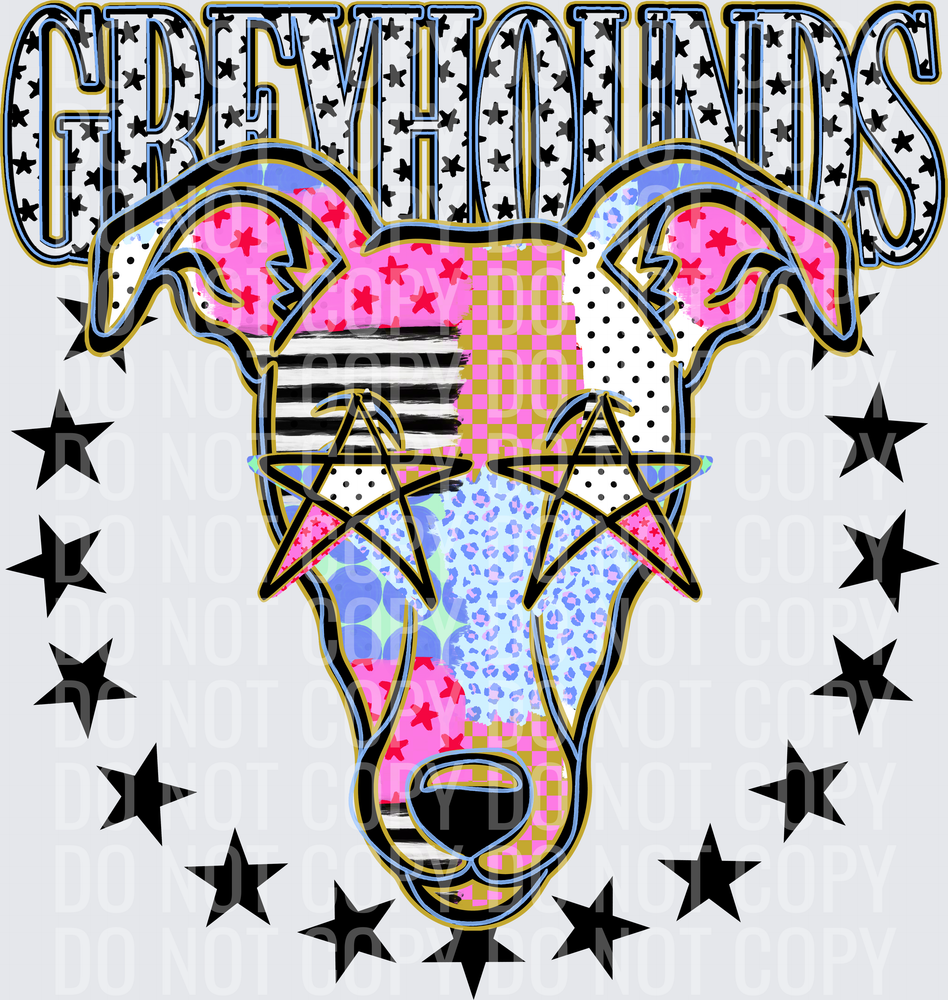 KayndiDesigns 09.26 Patchwork Varisty Stars Greyhounds