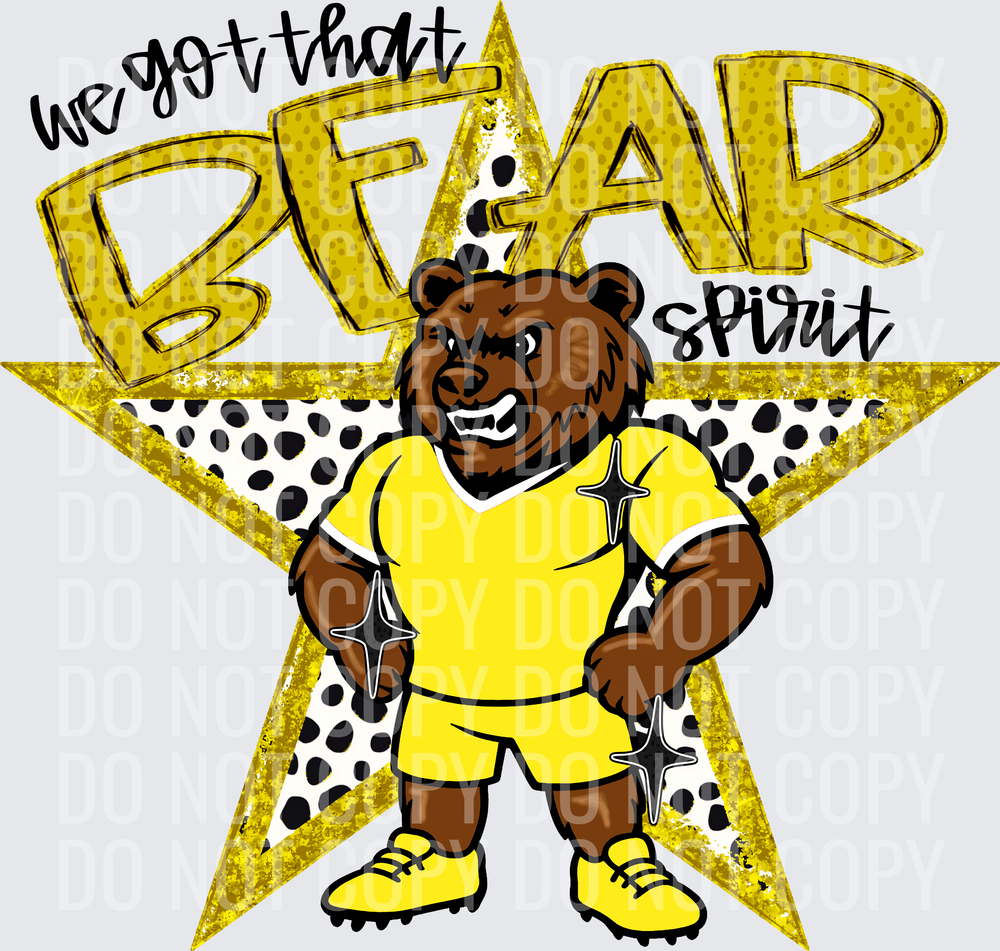 KayndiDesigns 09.26 We Got That Spirit Bear Yellow