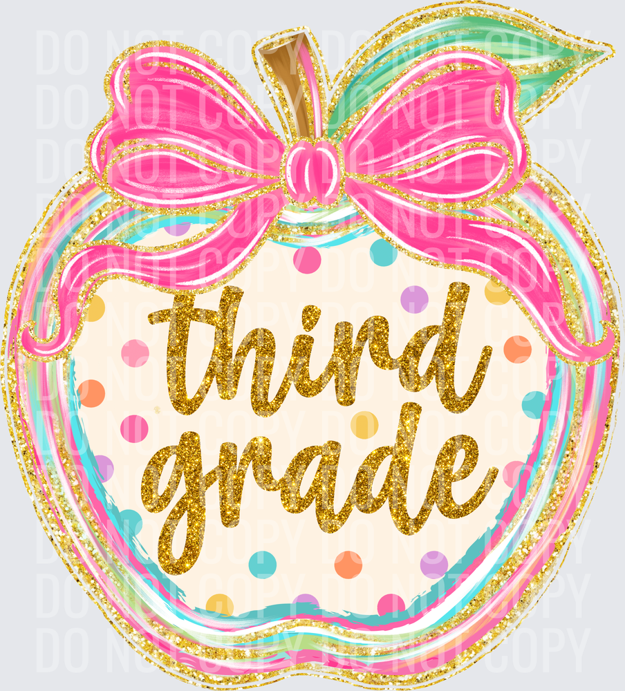 Third Grade Polka Dot Apple