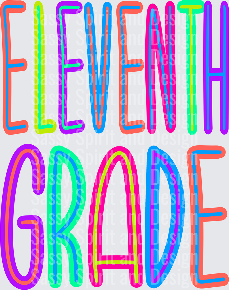 Back to School Brights ELEVENTH Grade