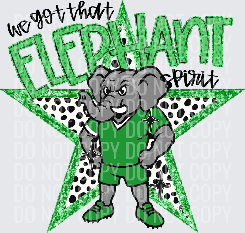 KayndiDesigns 09.26 We Got That Spirit Elephant Green
