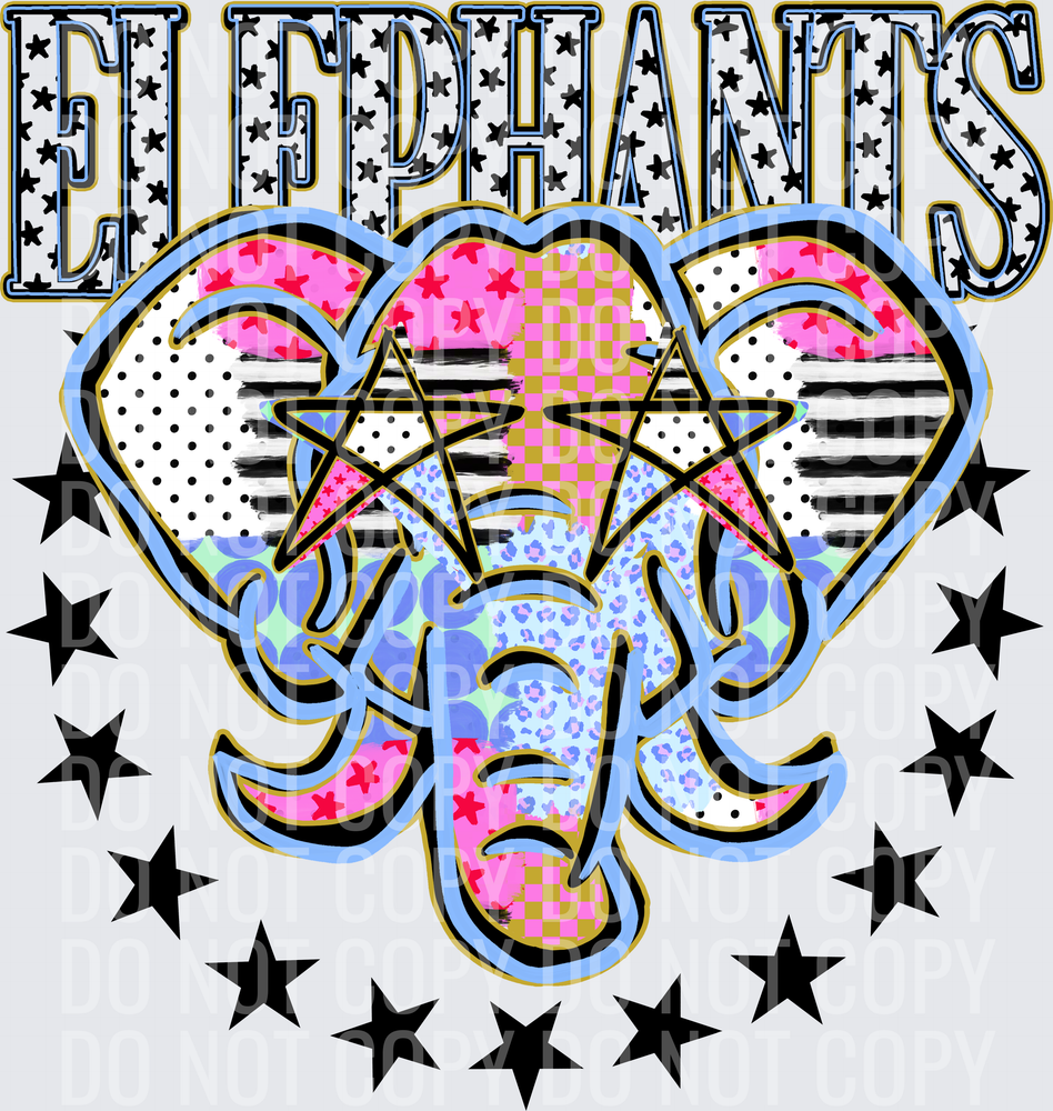 KayndiDesigns 09.26 Patchwork Varisty Stars Elephants