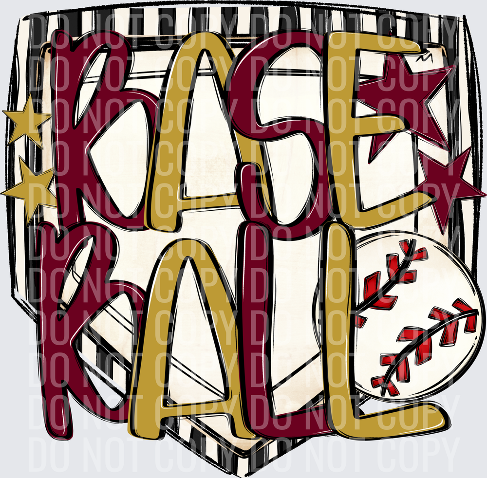 Baseball Base Maroon Vegas Gold