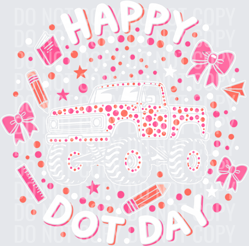 Pink Polka Dotted Monster Truck Girls Dot Day September 15th Pullover Hoodie