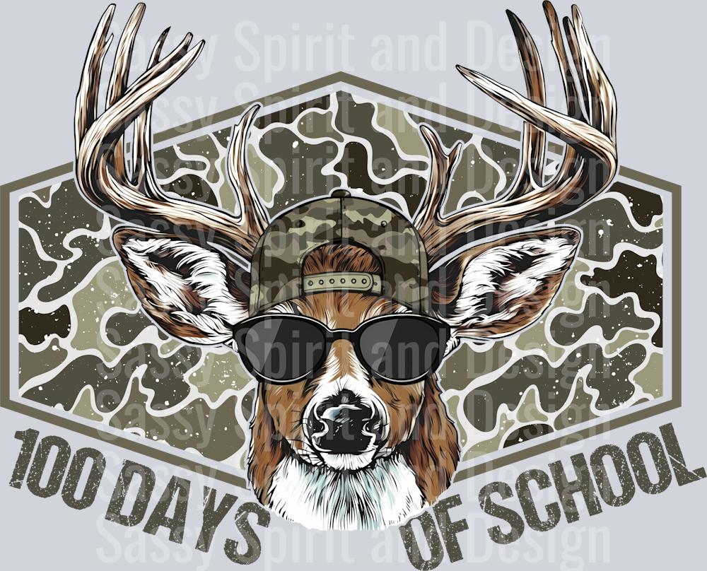 100 DAYS OF SCHOOL CAMO DEER HUNTER